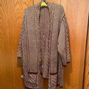 Two-tone purple sweater!